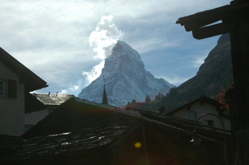 Blick auf das Matterhorn von Zermatt aus