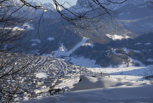 Weg von Sankt Martin am Grasberg bei Garmisch-Partenkirchen auf die eiserne Kanzel