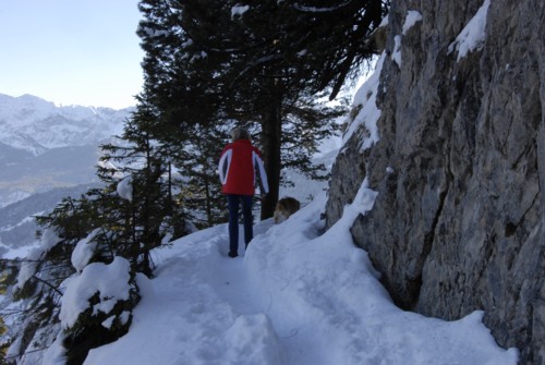 Weg von Sankt Martin am Grasberg bei Garmisch-Partenkirchen auf die eiserne Kanzel