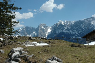 Blick auf den Wilden Kaiser von der Ritzaualm aus