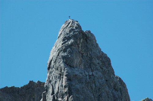 Blick auf die Rotwandlspitze (2321 m) von der Lamsenjochhütte aus gesehen