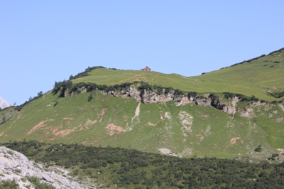 Blick auf die Falkenhütte im Karwendel