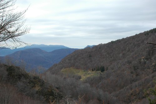 Blick auf die Hügeln bei Miglieglia im Tessin