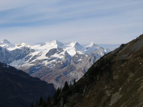 Blick auf die Schweizer Berge vom Sustenpass aus