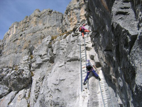 Leitern im Klettersteig im Sustental